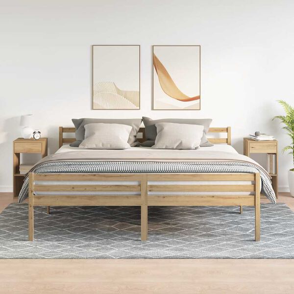 vidaXL naktsskapī&scaron;i ar atvilktni, 2 gab., koka krāsa, 35x34x66,5 cm