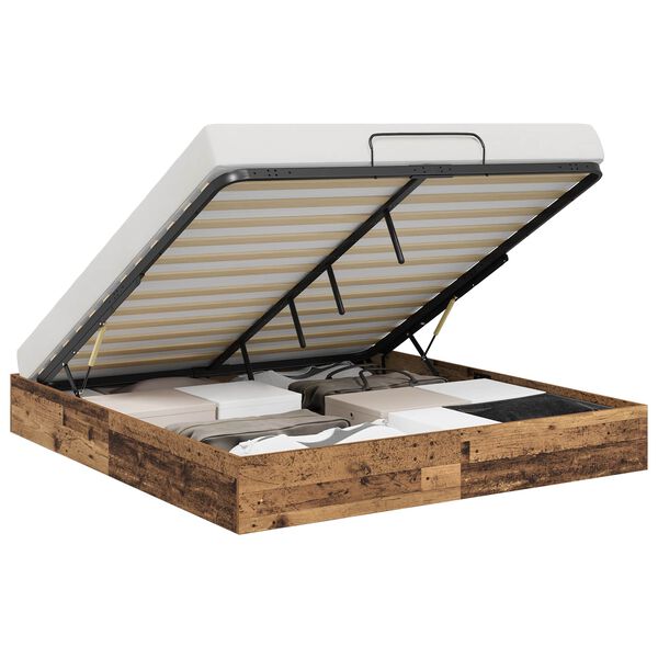 vidaXL Otomāna gultas rāmis Vecs koks 160 x 200 cm Inženierijas koks