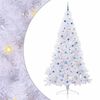 vidaXL Mākslīgā Ziemassvētku eglīte Balts 240 cm PVC un tērauds