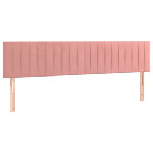 vidaXL gultas galvgaļi, rozā, 160x5x78/88 cm, samts