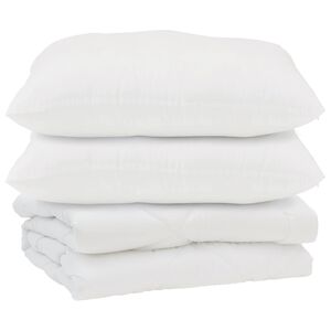 vidaXL Sega ar spilvenu 3 pcs Balts Mikro&scaron;ķiedra