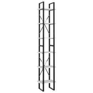 vidaXL 6-līmeņu grāmatu plaukts, balts, 40x30x210cm, inženierijas koks