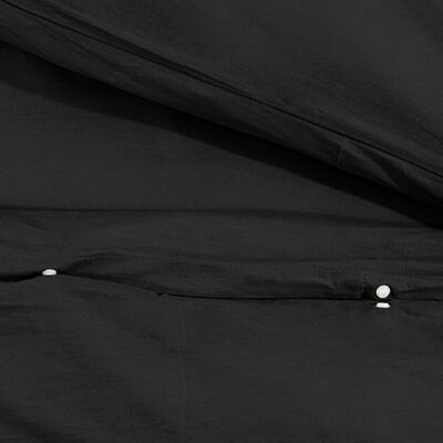 vidaXL gultasveļas komplekts, melns, 135x200 cm, viegla mikrošķiedra