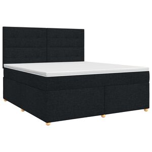 vidaXL Kontinentālā gulta ar matraci Melns 160 x 200 cm Audums