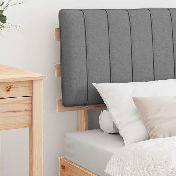 vidaXL Gultas rāmis ar polsterētu galvas balstu Gai&scaron;i pelēks