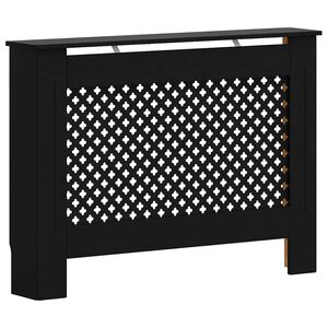 vidaXL radiatora pārsegs, melns, 112x19x81,5 cm, MDF