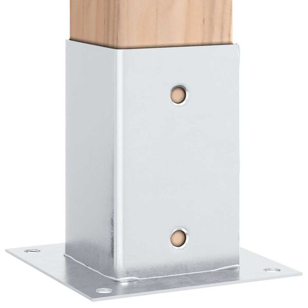 vidaXL Statu pamatnes Kvadrāts 12gb Sudrabs 81x81 mm Cinkots Tērauds