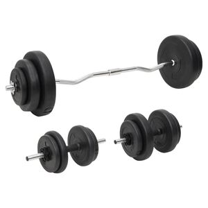 vidaXL svaru stienis un hanteles ar diskiem, 60 kg