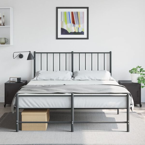 vidaXL naktsskapī&scaron;i, 2 gab., melni, 36x39x43,5 cm, tērauds