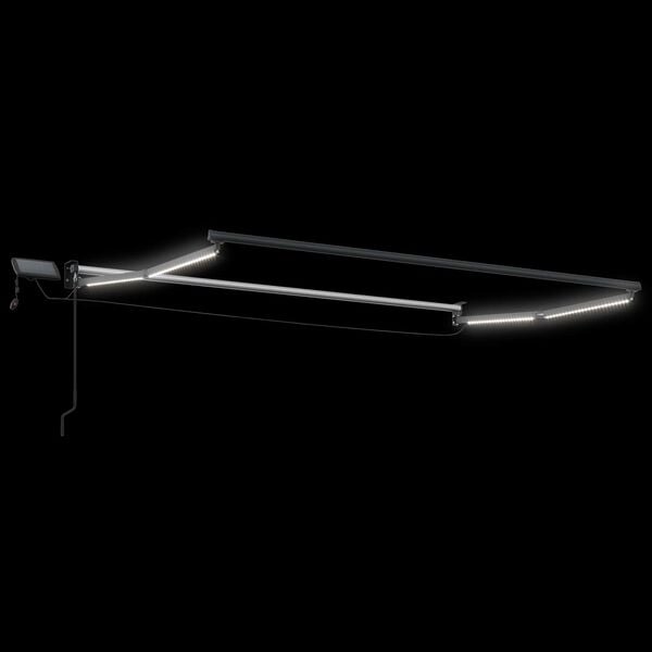 vidaXL Manuālā izvelkamā nojume ar LED apgaismojumu 2,5 x 2 m