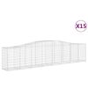 vidaXL arkveida gabiona grozi, 15 gb., 400x50x80/100cm, cinkota dzelzs