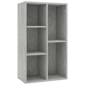 vidaXL grāmatu plaukts, 50x25x80 cm, betonpelēks, inženierijas koks