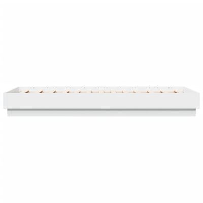 vidaXL gultas rāmis ar LED, balts, 90x190 cm