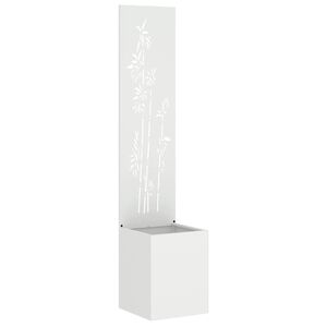 vidaXL Dārza privātuma ekrāns Ziedu raksts Balts 32 x 32 x 150 cm