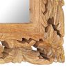 vidaXL spogulis, brūns, 80x50 cm, ar kokgriezumiem, mango masīvkoks