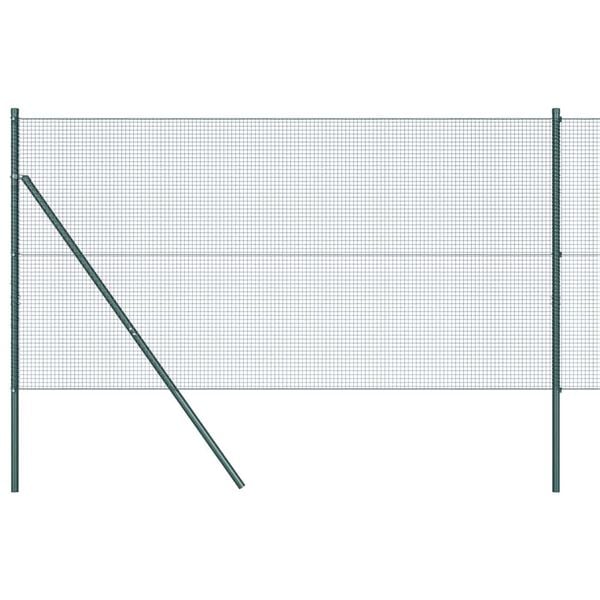 vidaXL Žoga āķis Zaļa 50 x 1 m (16 x 16 mm režģis) Tērauds un PVC