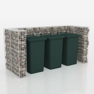 vidaXL gabions atkritumu konteineriem, tērauds, 250x100x120 cm
