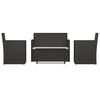 vidaXL 4-daļīgs āra atpūtas mēbeļu komplekts ar matračiem, PE, melns