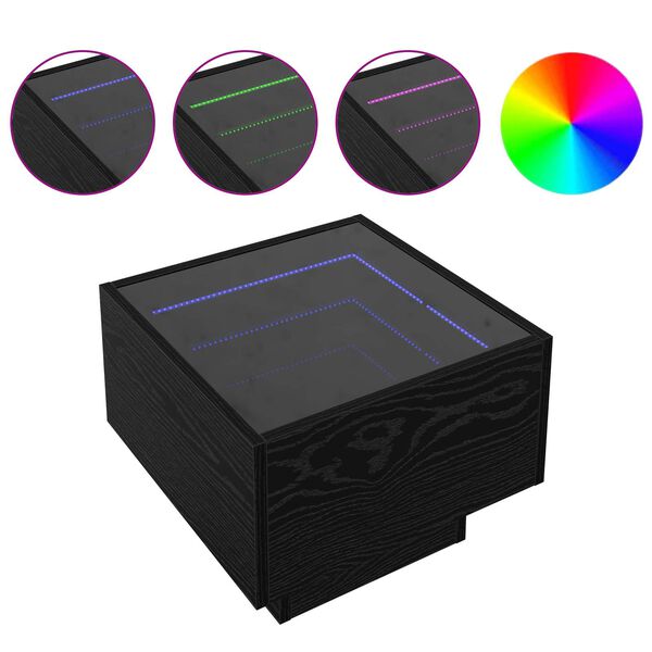 vidaXL Kafijas galdiņ&scaron; Melns ozols 40 x 40 x 30 cm Inženierijas koks