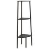 vidaXL 3 līmeņu stūra plaukts, 45,5x31,5x120 cm, melns