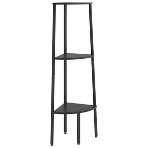 vidaXL 3 līmeņu stūra plaukts, 45,5x31,5x120 cm, melns