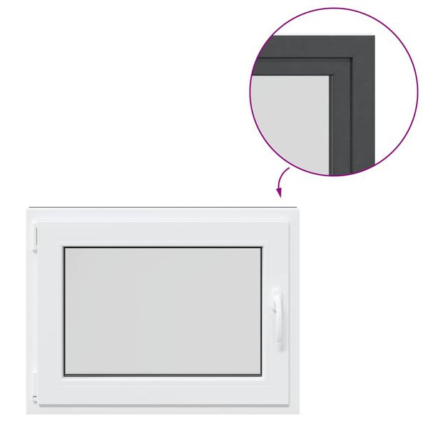 vidaXL pagraba logs "RISOR", 80x60 cm, verami un atgāžami, DIN, pa kreisi, antracīta krāsā