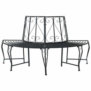 vidaXL Koku sols 4 -vietīgs 160 x 80 x 89 cm steel Melns pusapaļ&scaron;