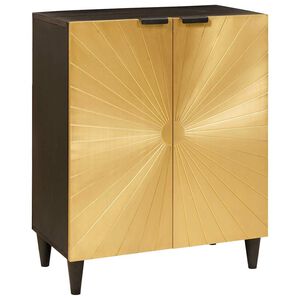 vidaXL Puse Melns un zelts 60 x 33 x 75 cm Cieta mango koksne