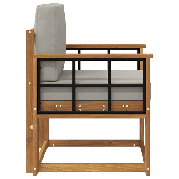 vidaXL Āra dīvāns Cieta akācijas koks un poliesters