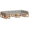 vidaXL Āra dīvānu komplekts ar spilvenu 11 pcs Dabīgs un gai&scaron;i pelēks