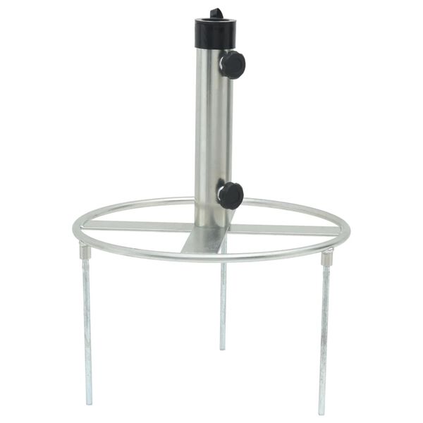 vidaXL saulessarga pamatne ar mietiņiem, &Oslash;38/48 mm, sudrabains tērauds