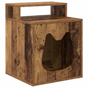 vidaXL Kaķu māja Vecs koks 42,5 x 40 x 53,5 cm Inženierijas koks