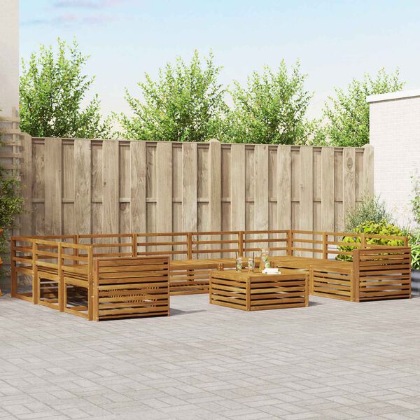 vidaXL Dīvāna komplekti 10 pcs Dabiska Cietā akācijas koks