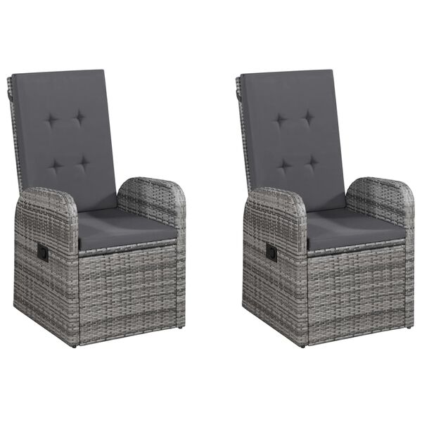 vidaXL 5-daļīgs dārza mēbeļu komplekts ar matračiem, PE rotangpalma