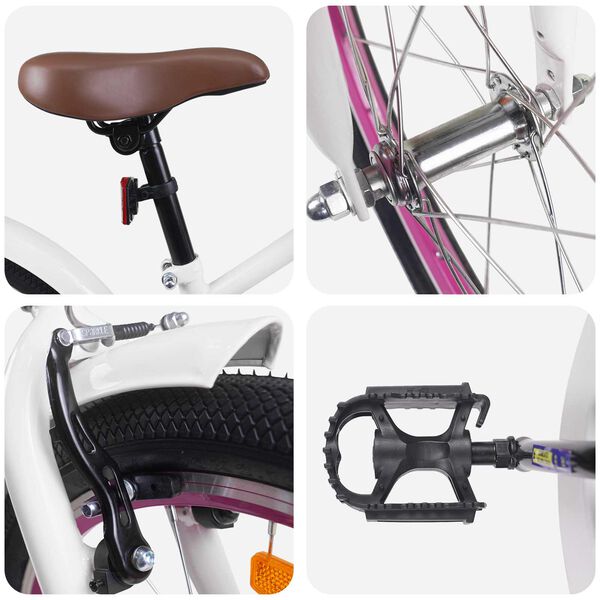 vidaXL Bērnu Velosipēds 18 Collas 5-7 gadiem Balts