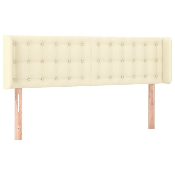 vidaXL galvgalis ar malām, 147x16x78/88 cm, krēmkrāsas mākslīgā āda