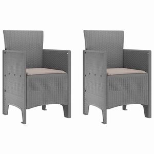 vidaXL Dārza krēsls 2 pcs Gai&scaron;i pelēks 53 x 49 x 85 cm Polipropilēns