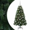 vidaXL Mākslīgā Ziemassvētku egle ar eglītes bumbām 120 cm 150 LED