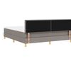 vidaXL LED gultas pamatne ar matraci Pelēkbrūna 180 x 200 cm audums