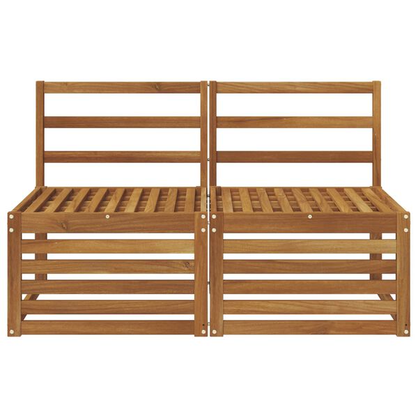 vidaXL 2 Gabals Āra vidējā dīvāns Cietā akācijas koks Dabiska