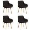 vidaXL Ēdamkrēsli 4 pcs Boucl&eacute; Melns 59 x 57 x 85 cm