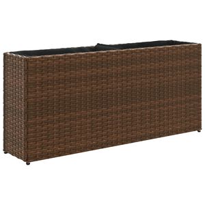 vidaXL dārza puķu kaste, 2 podi, 90x20x40 cm, brūna PE rotangpalma