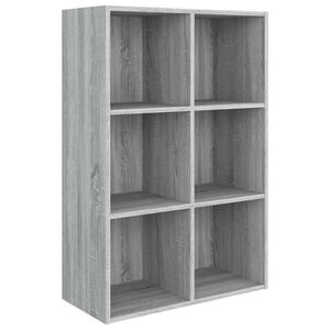 vidaXL grāmatu plaukts, pelēka ozola, 66x30x98 cm, inženierijas koks