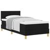 vidaXL Kastītes atsperu gulta ar spilvenu Melna 90 x 190 cm audums