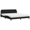 vidaXL gulta ar matraci, Dover, melns, 180x200 cm, audums
