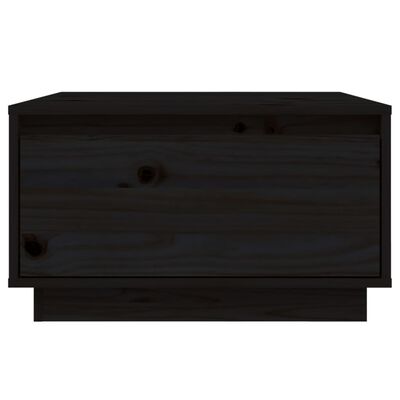 vidaXL kafijas galdiņš, melns, 55x56x32 cm, priedes masīvkoks