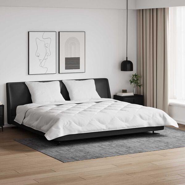 vidaXL Ziemas gultas sega ar spilvenu 3 pcs Balts Mikro&scaron;ķiedra