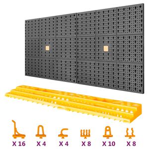 vidaXL instrumentu siena, 500x1000 mm, 50 āķi, PP
