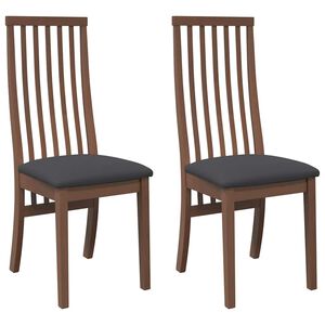 vidaXL Ēdamistabas krēsli ar spilveniem 2 gab. Brūna masīvkoka gumija