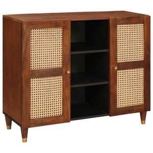 vidaXL Puse Brūna 90 x 33,5 x 75 cm Cieta mango koksne